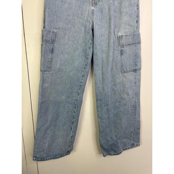 Frame Jeans Womens 27 Le Pixie High Waist Wide Leg Baggy Side Pocket Cargo Holes - Picture 5 of 15